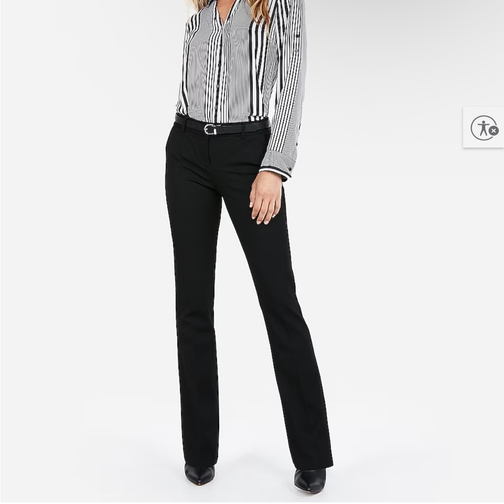 Express - Black Striped Button-Up Shirt and Pants Set